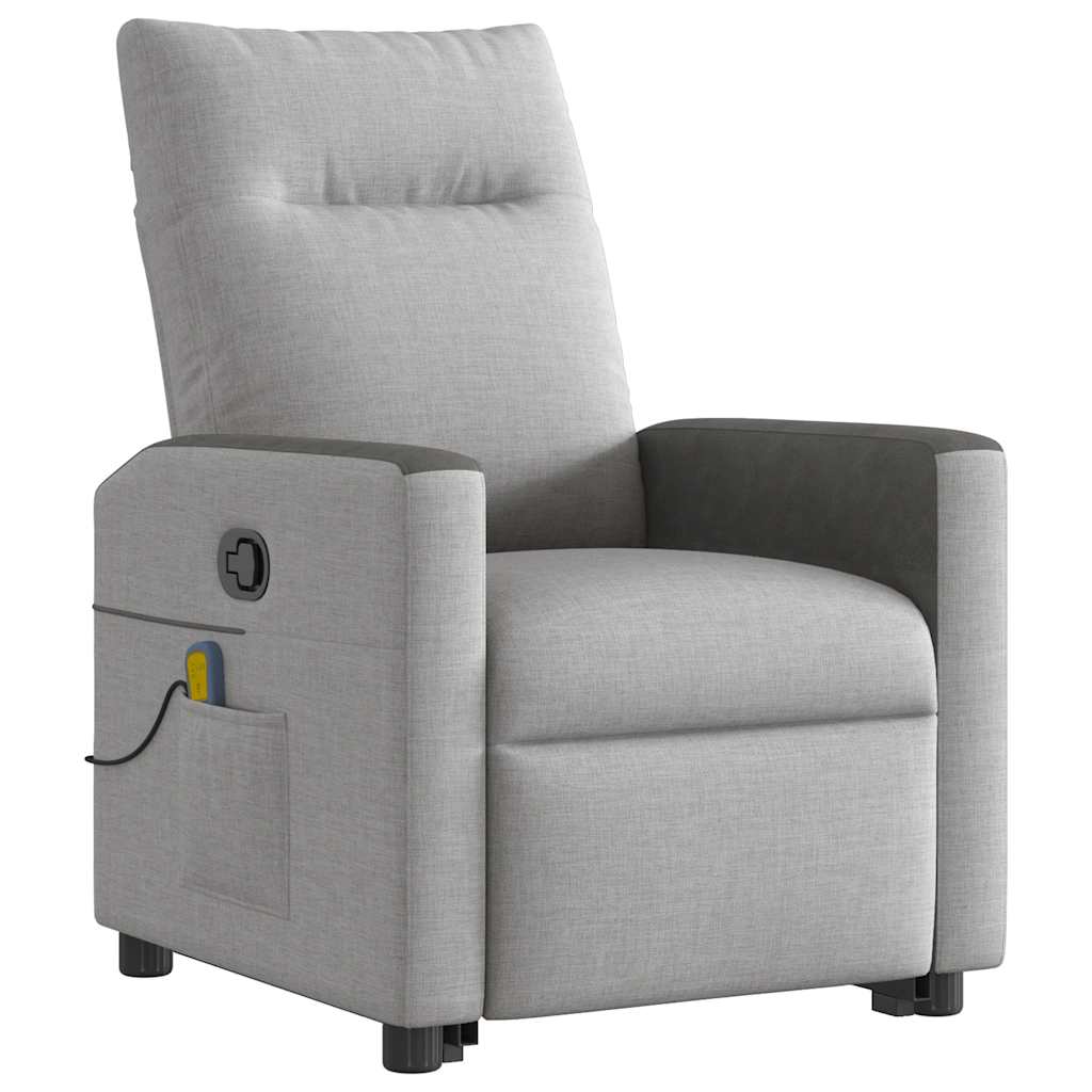 Fauteuil de massage inclinable gris nuage tissu - XIOS