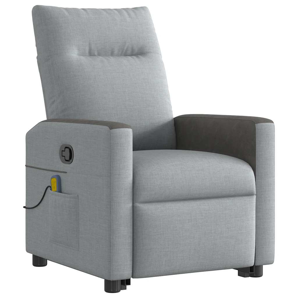 Fauteuil de massage inclinable Gris clair Tissu - XIOS