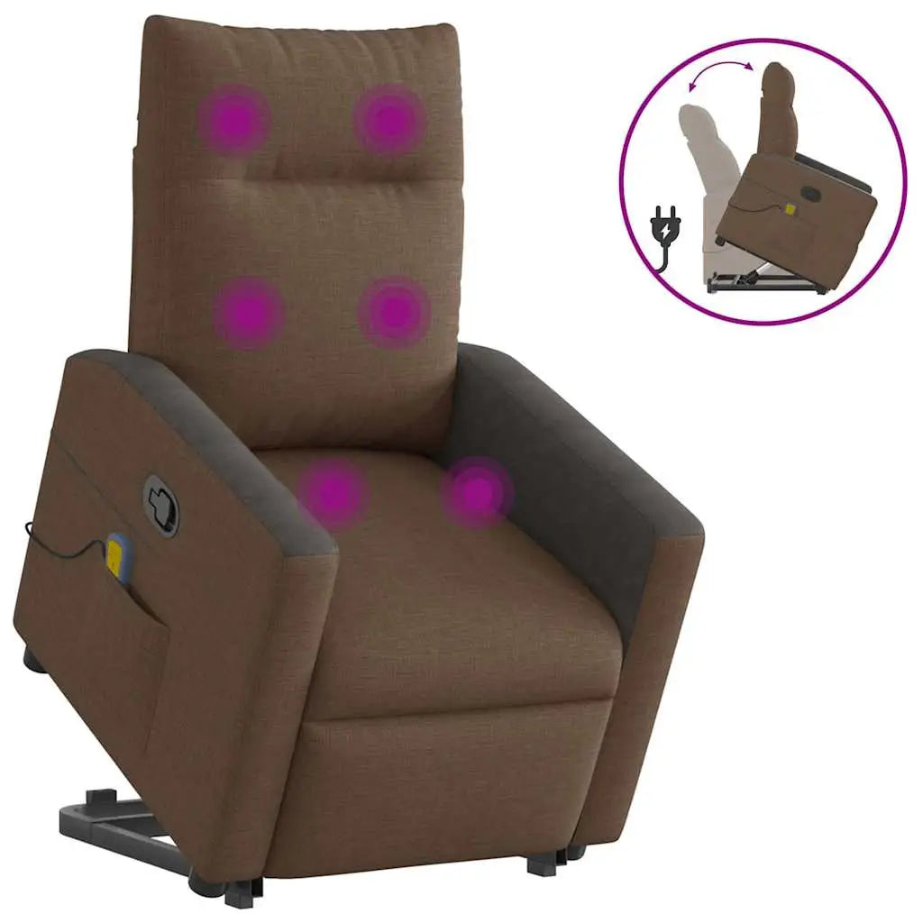 Fauteuil de massage inclinable Marron Tissu - XIOS