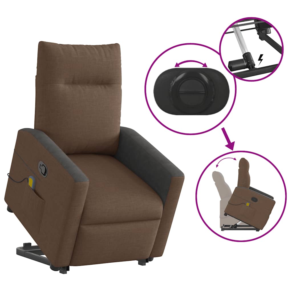 Fauteuil de massage inclinable Marron Tissu - XIOS