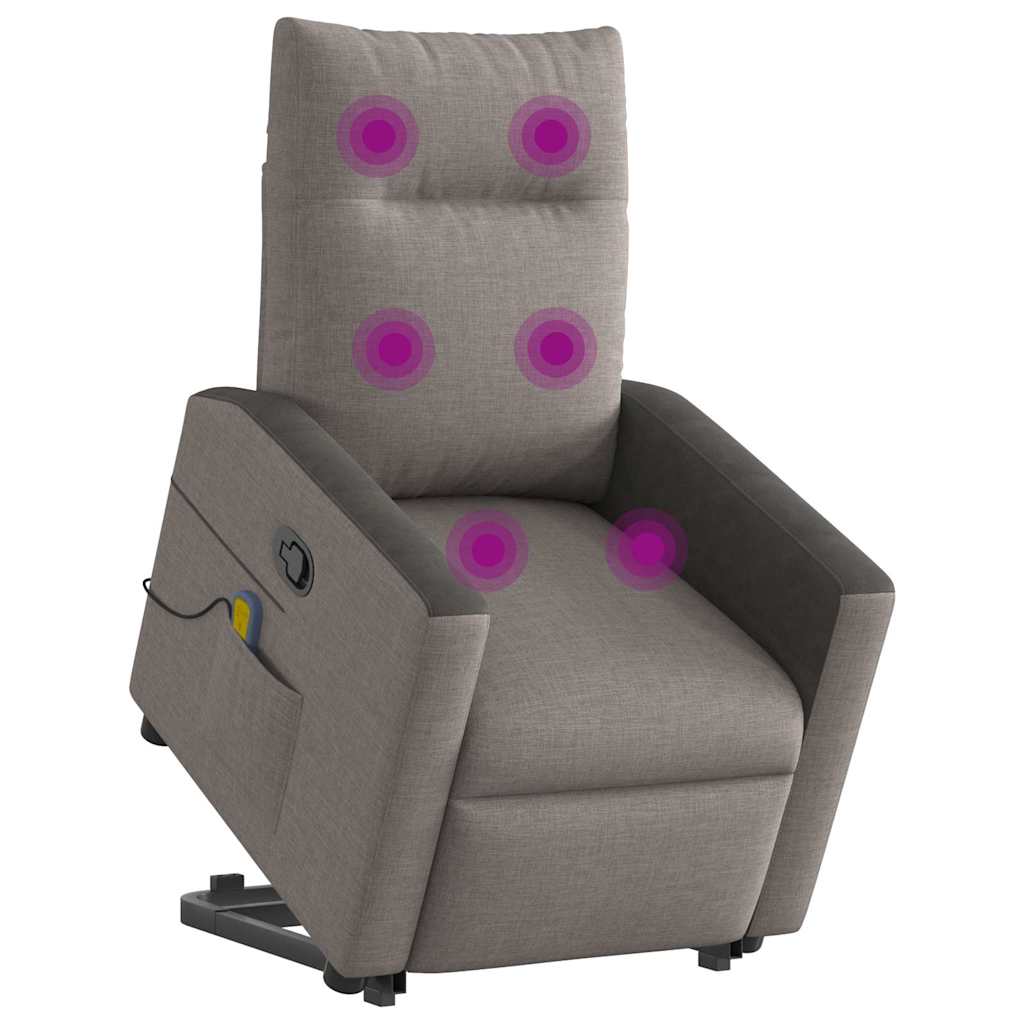 Fauteuil inclinable de massage Taupe Tissu - XIOS