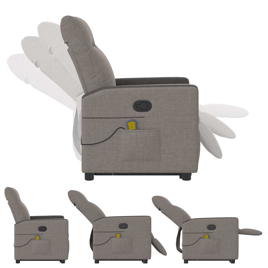 Fauteuil inclinable de massage Taupe Tissu - XIOS