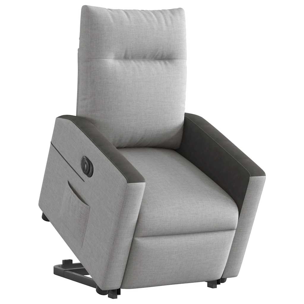 Fauteuil inclinable électrique gris nuage tissu - XIOS