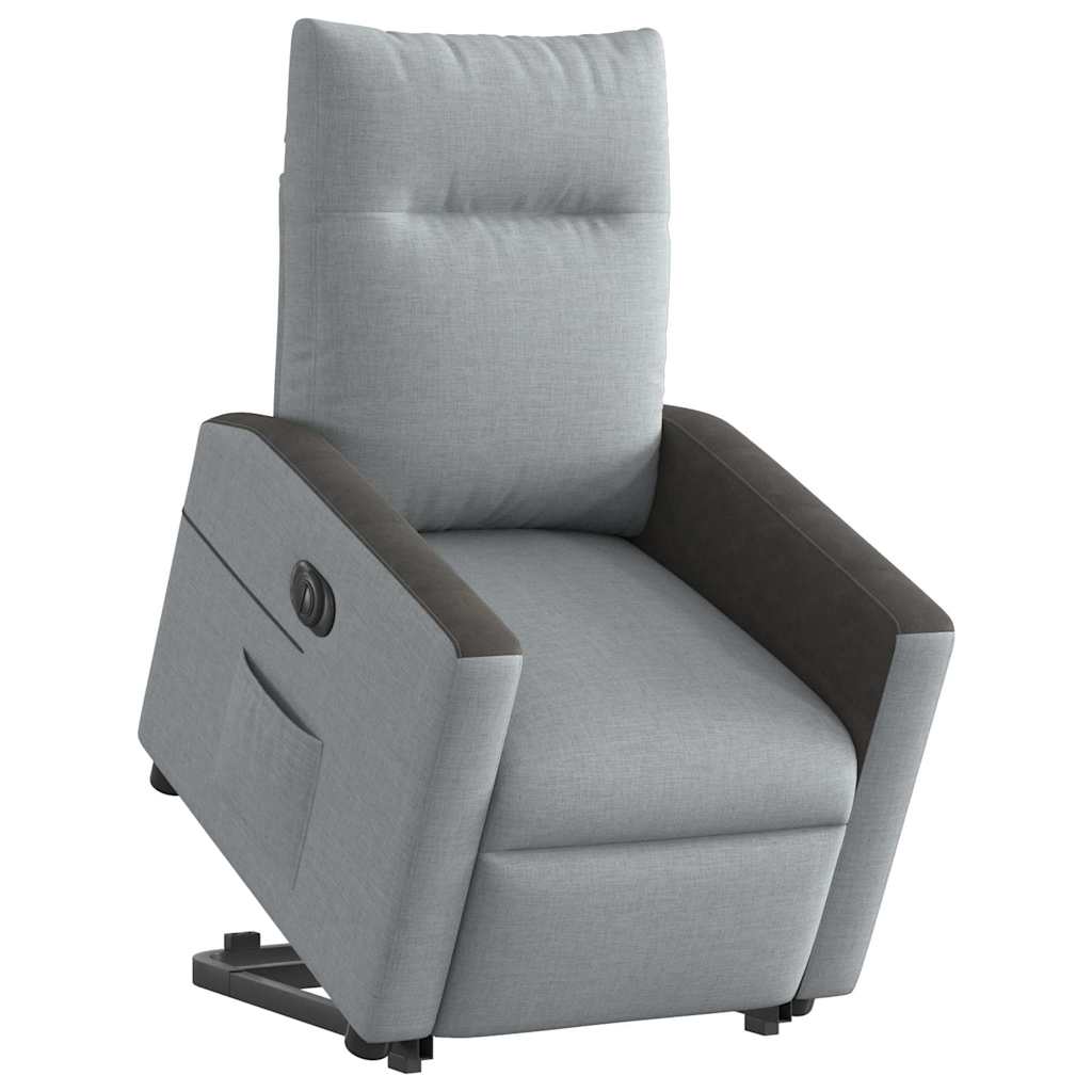 Fauteuil inclinable électrique gris clair tissu - XIOS