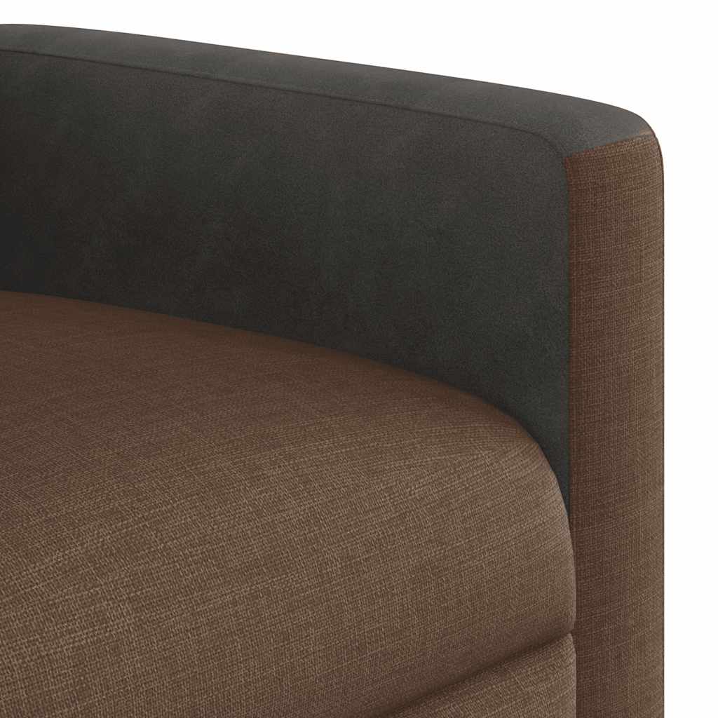 Fauteuil inclinable électrique marron tissu