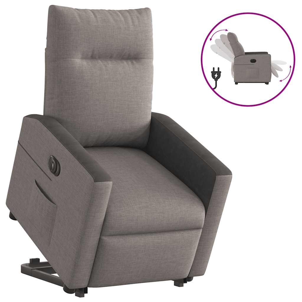 Fauteuil inclinable électrique taupe tissu - XIOS