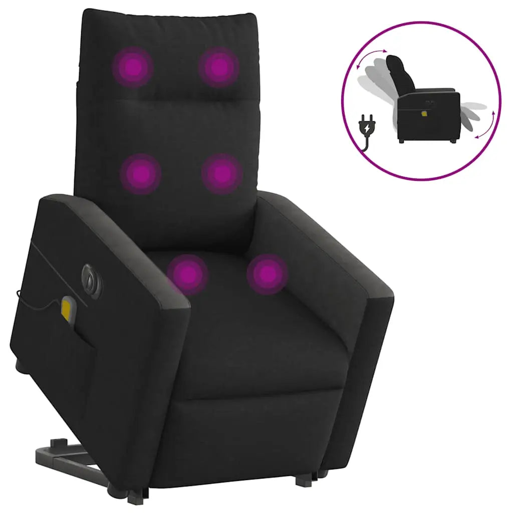 Fauteuil inclinable de massage électrique Noir Tissu - XIOS