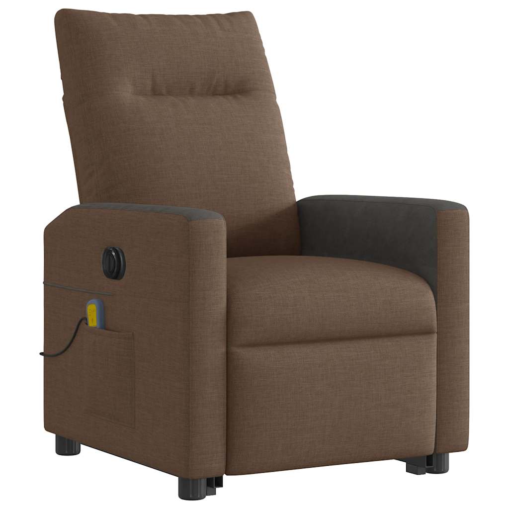Fauteuil inclinable de massage électrique Marron Tissu - XIOS