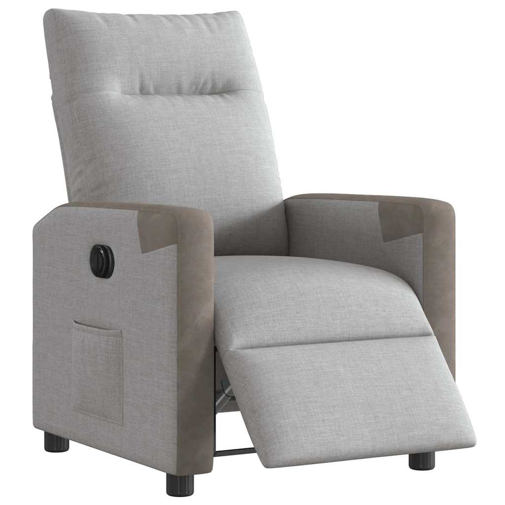 Fauteuil inclinable électrique gris nuage tissu - XIOS