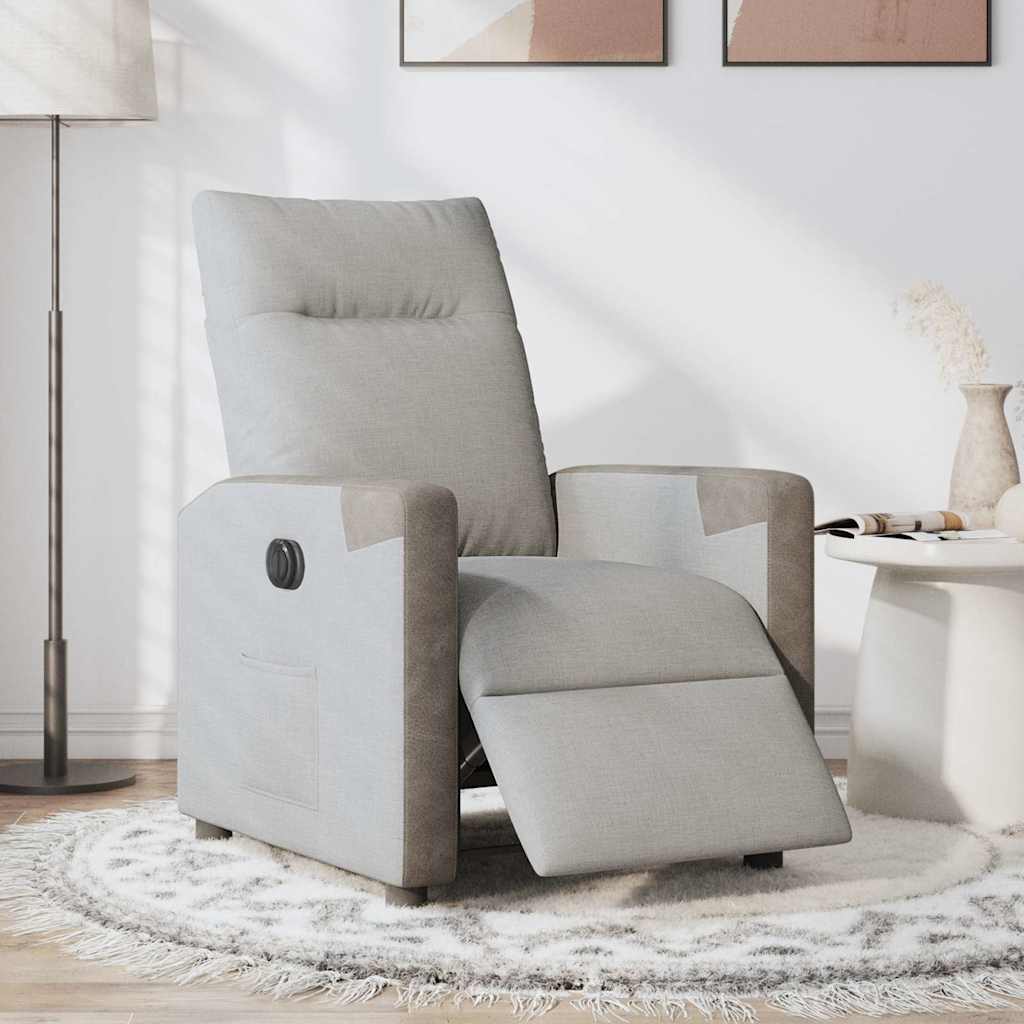 Fauteuil inclinable électrique gris nuage tissu - XIOS