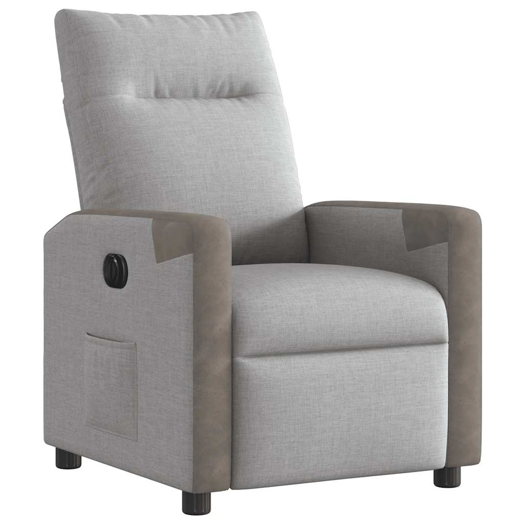 Fauteuil inclinable électrique gris nuage tissu - XIOS