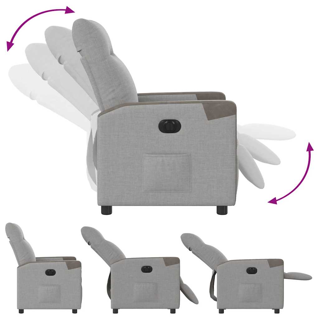 Fauteuil inclinable électrique gris nuage tissu - XIOS