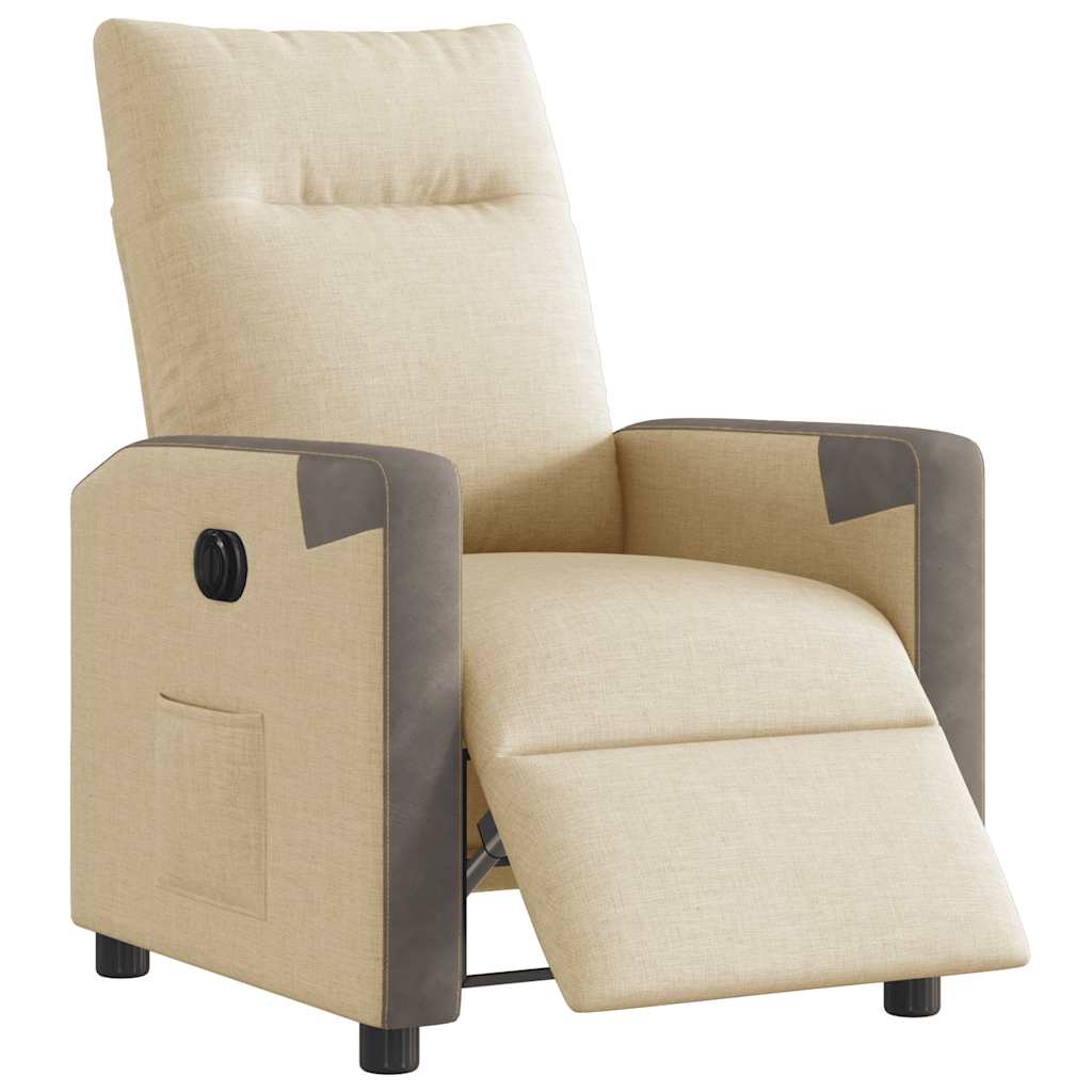 Fauteuil inclinable électrique Crème Tissu - XIOS