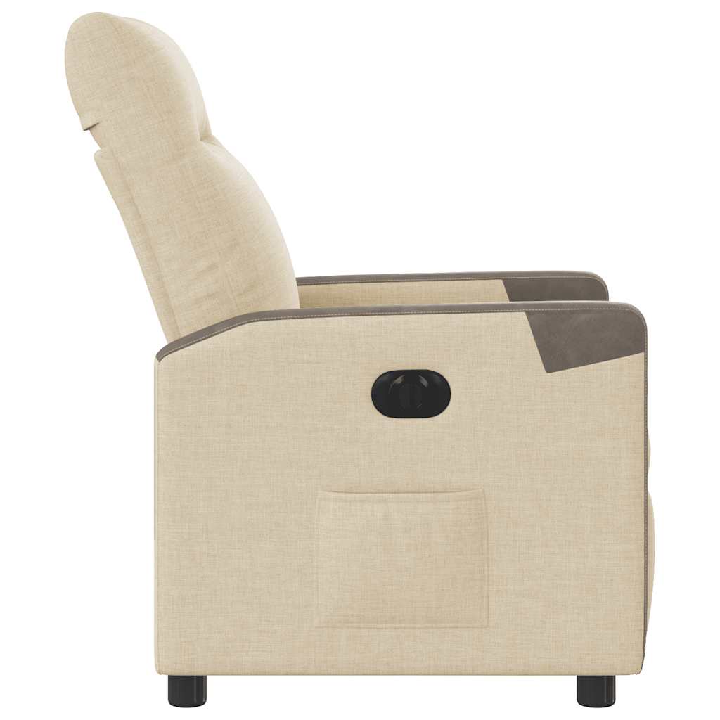 Fauteuil inclinable électrique Crème Tissu - XIOS