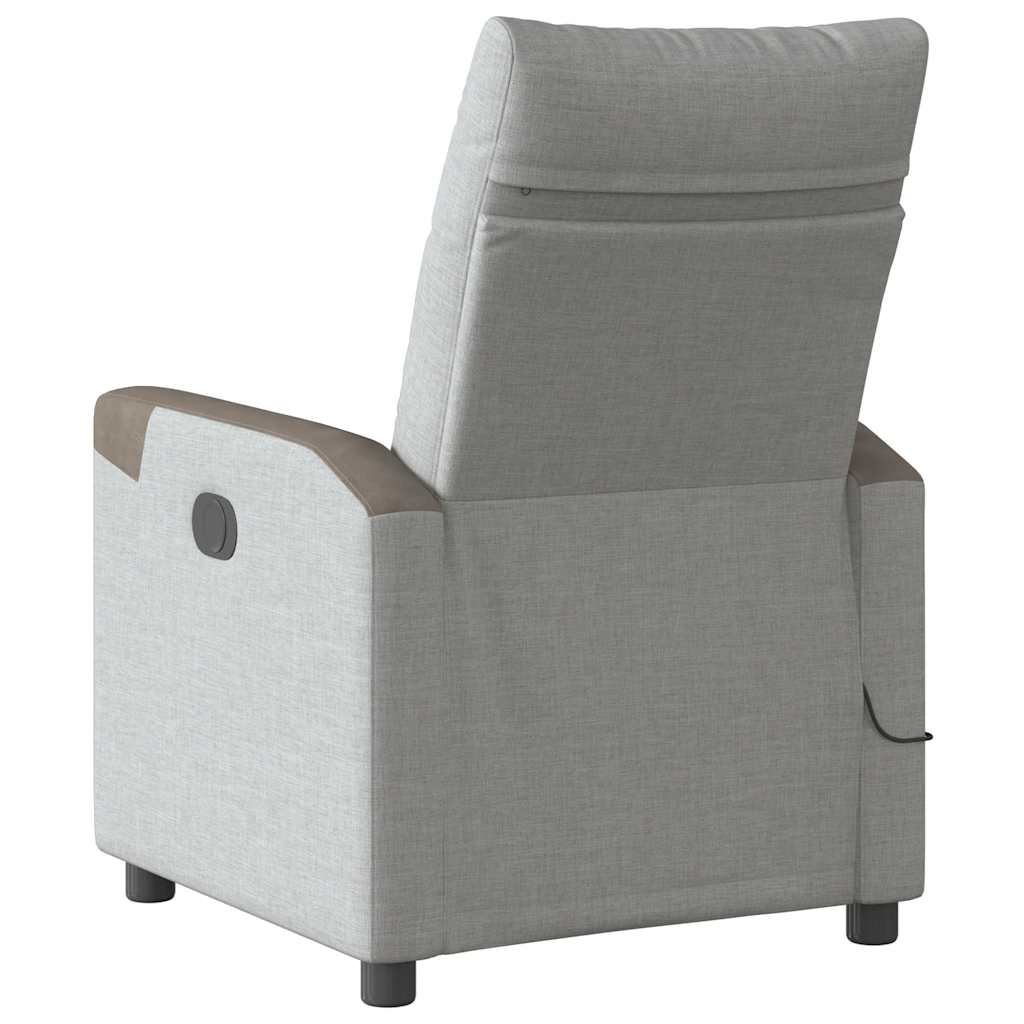 Fauteuil de massage inclinable électrique gris nuage tissu - XIOS