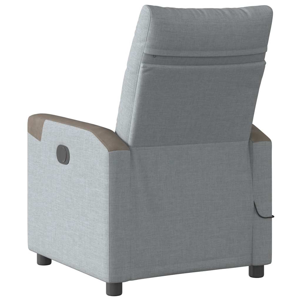 Fauteuil de massage inclinable électrique gris clair tissu - XIOS