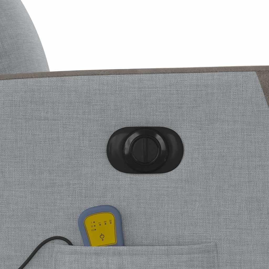 Fauteuil de massage inclinable électrique gris clair tissu - XIOS