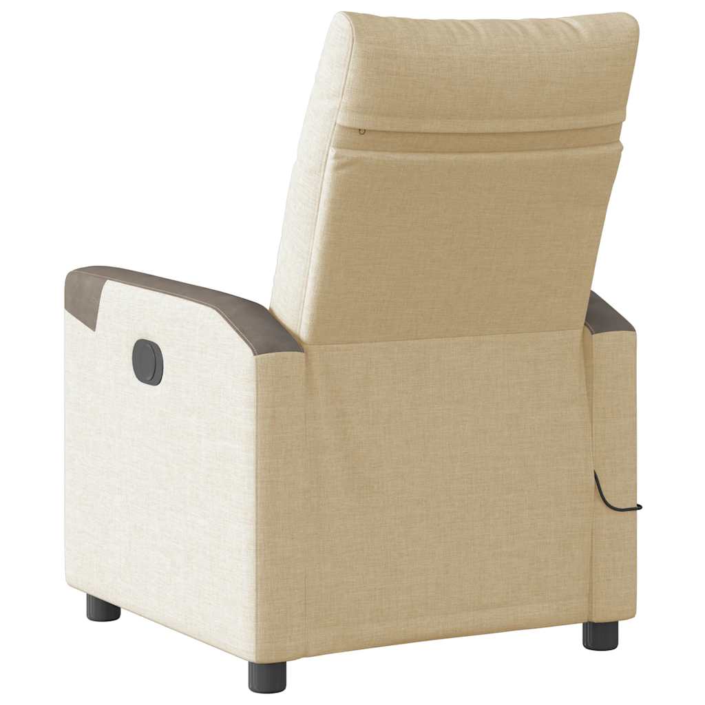 Fauteuil inclinable de massage électrique crème tissu - XIOS