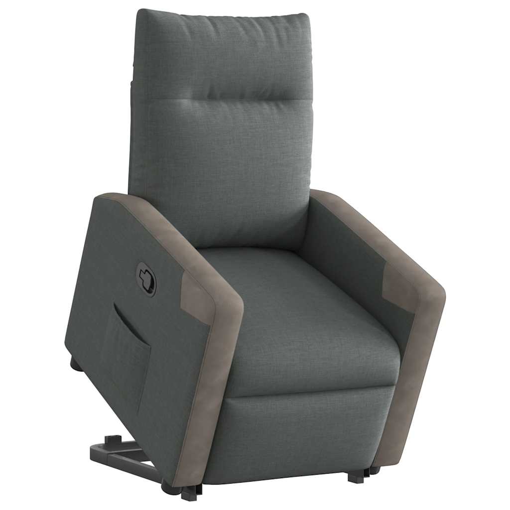 Fauteuil inclinable Gris foncé Tissu Fauteuils vidaXL