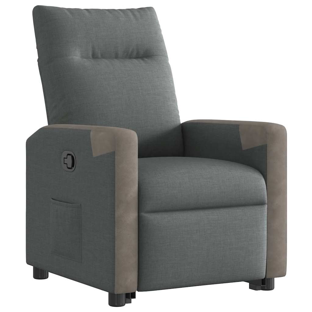 Fauteuil inclinable Gris foncé Tissu Fauteuils vidaXL