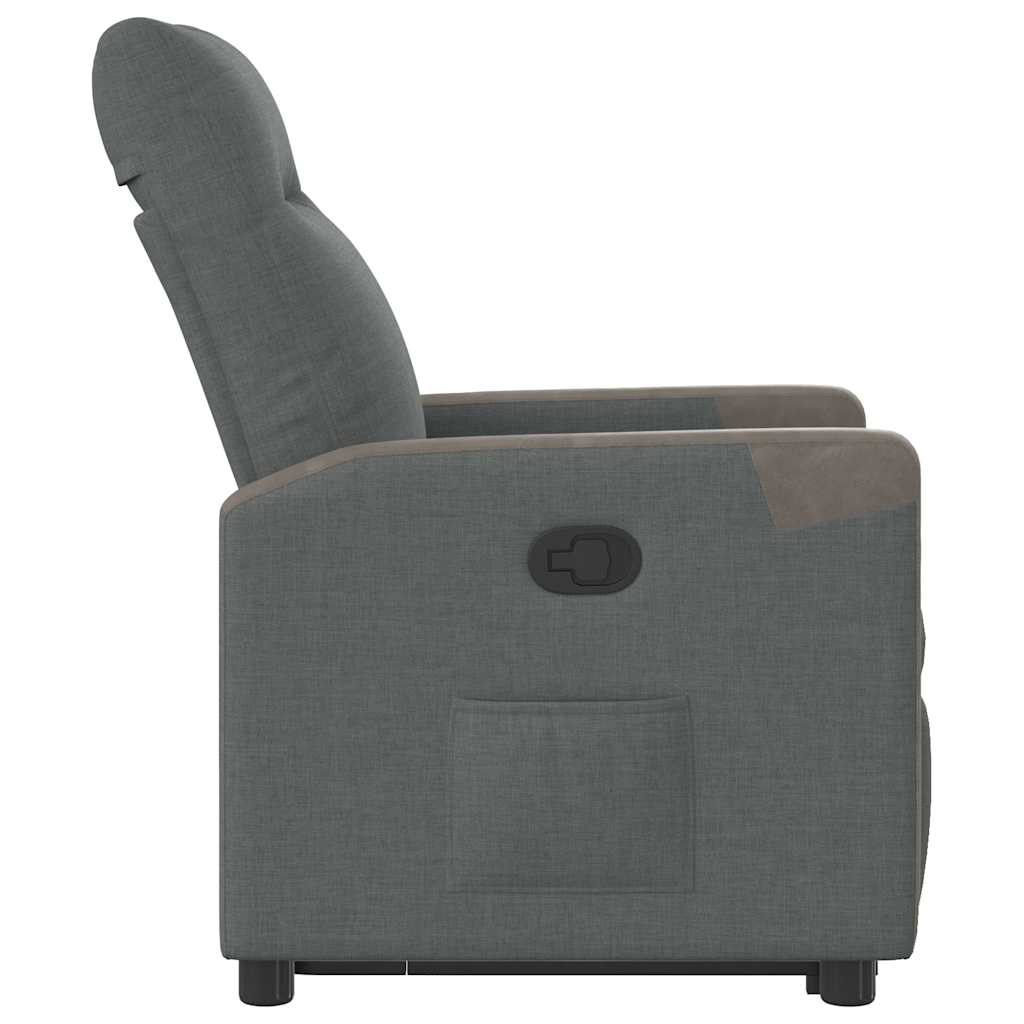 Fauteuil inclinable Gris foncé Tissu Fauteuils vidaXL