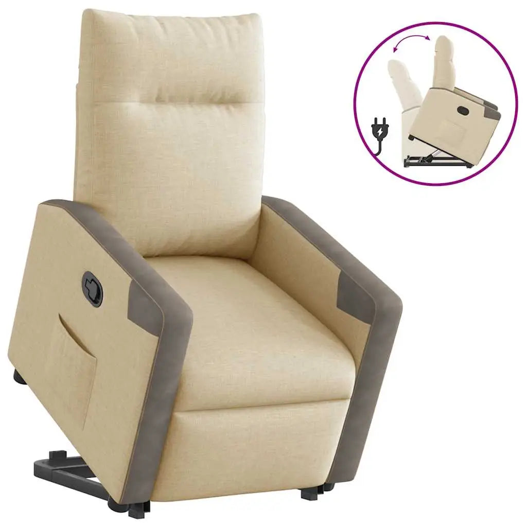 Fauteuil inclinable Crème Tissu - XIOS