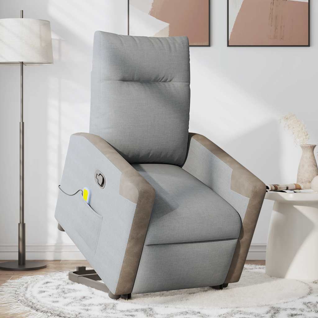 Fauteuil de massage inclinable Gris clair Tissu - XIOS