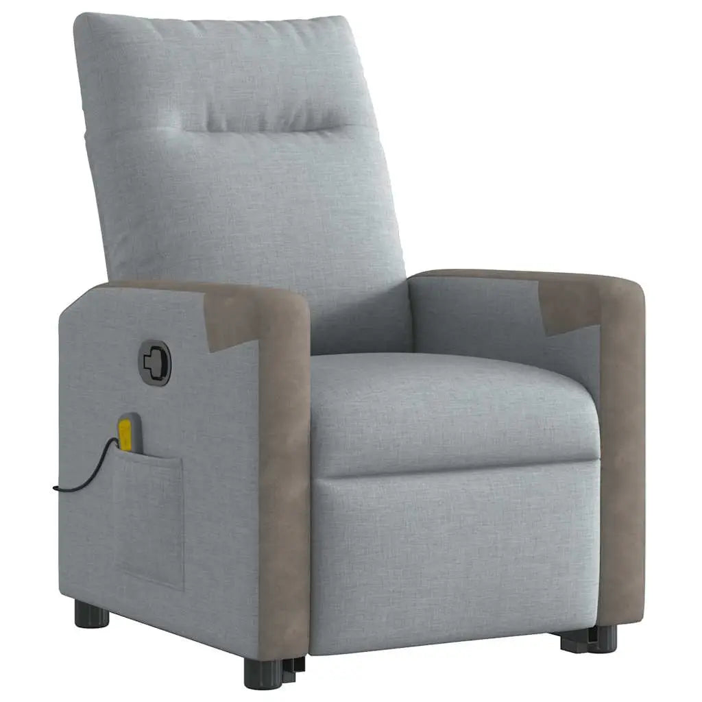 Fauteuil de massage inclinable Gris clair Tissu - XIOS