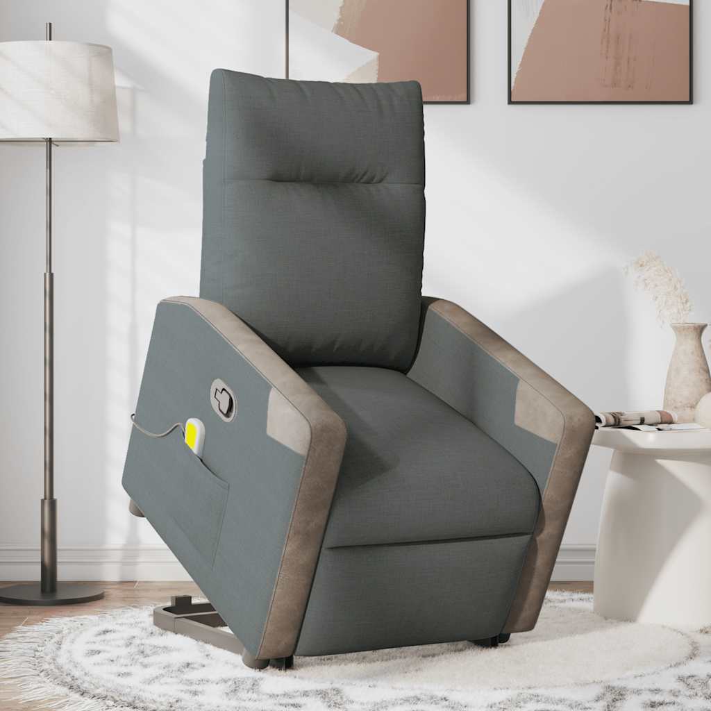 Fauteuil de massage inclinable Gris foncé Tissu - XIOS