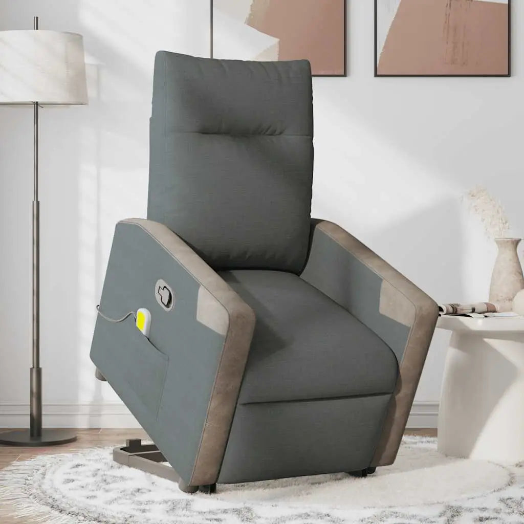 Fauteuil de massage inclinable Gris foncé Tissu - XIOS