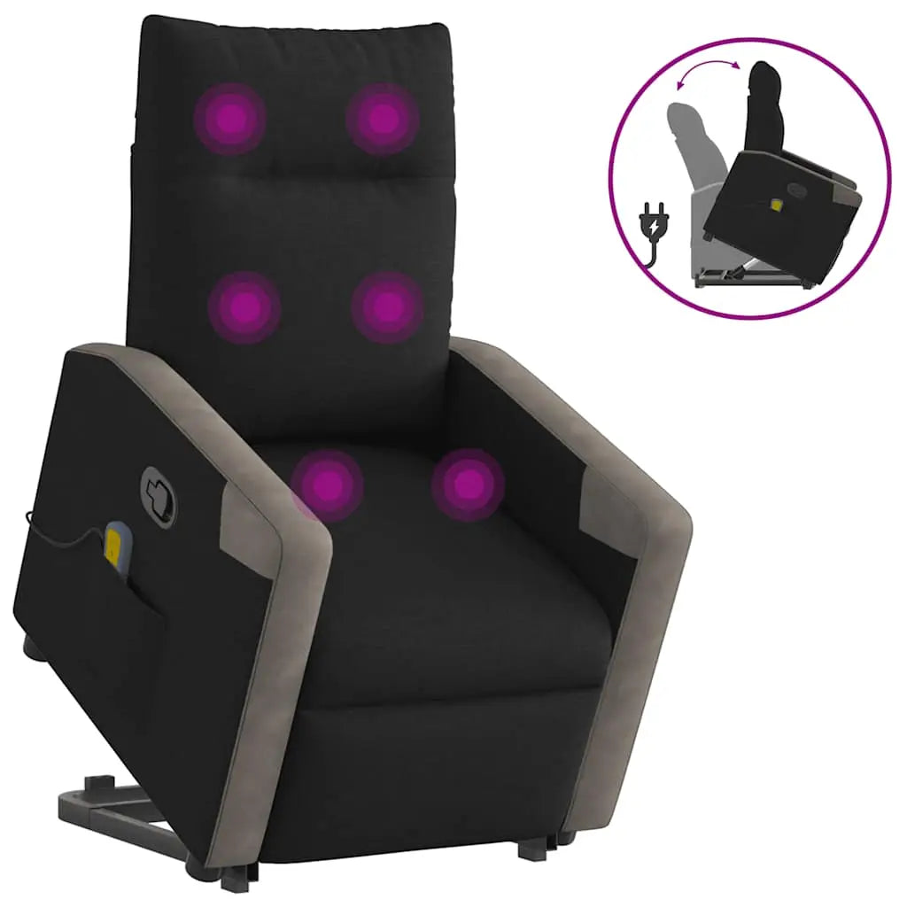 Fauteuil de massage inclinable Noir Tissu - XIOS