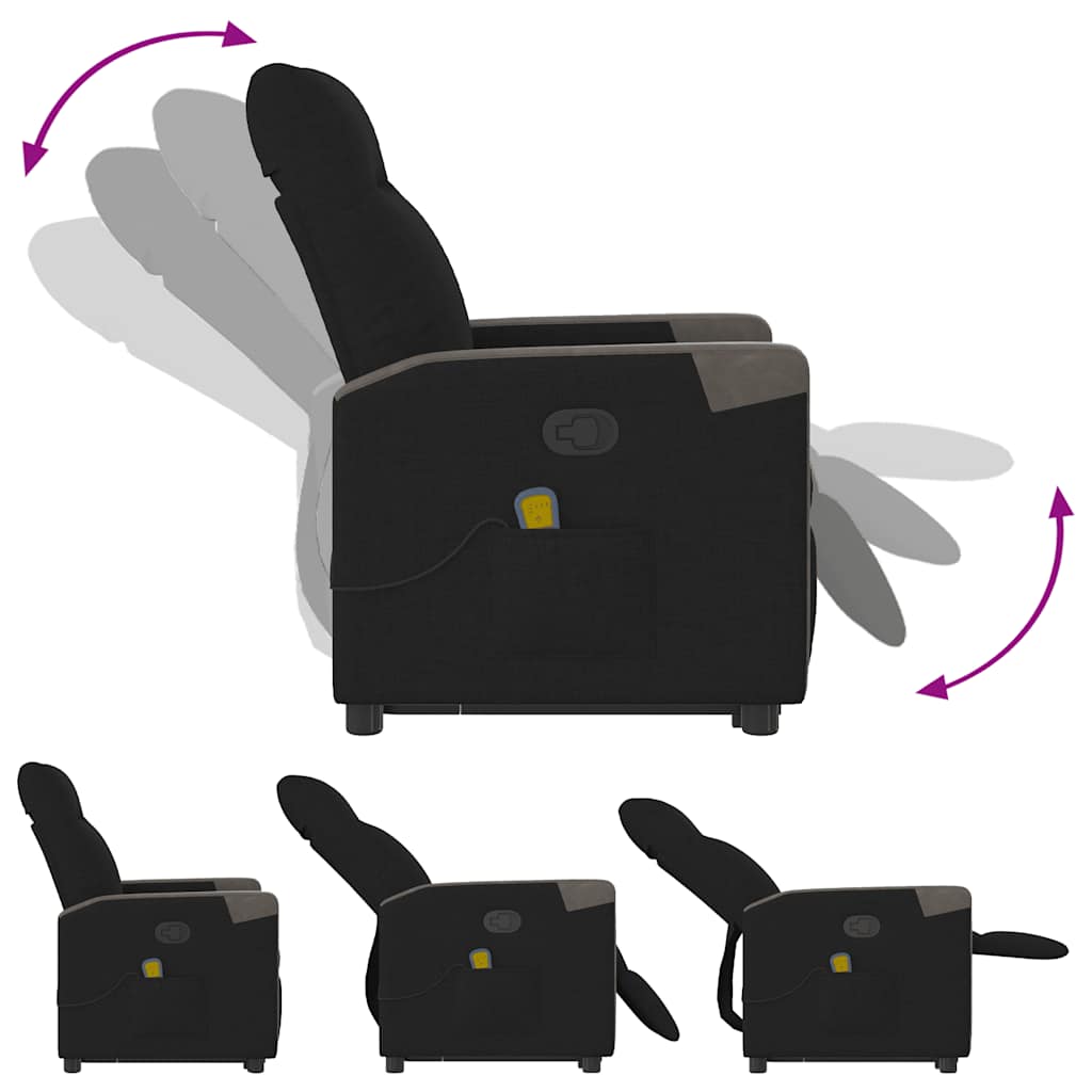 Fauteuil de massage inclinable Noir Tissu - XIOS