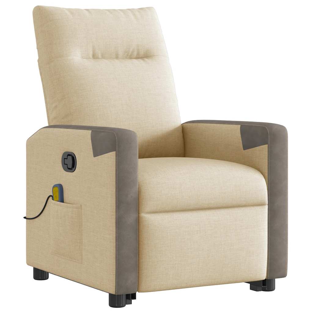 Fauteuil inclinable de massage Crème Tissu - XIOS