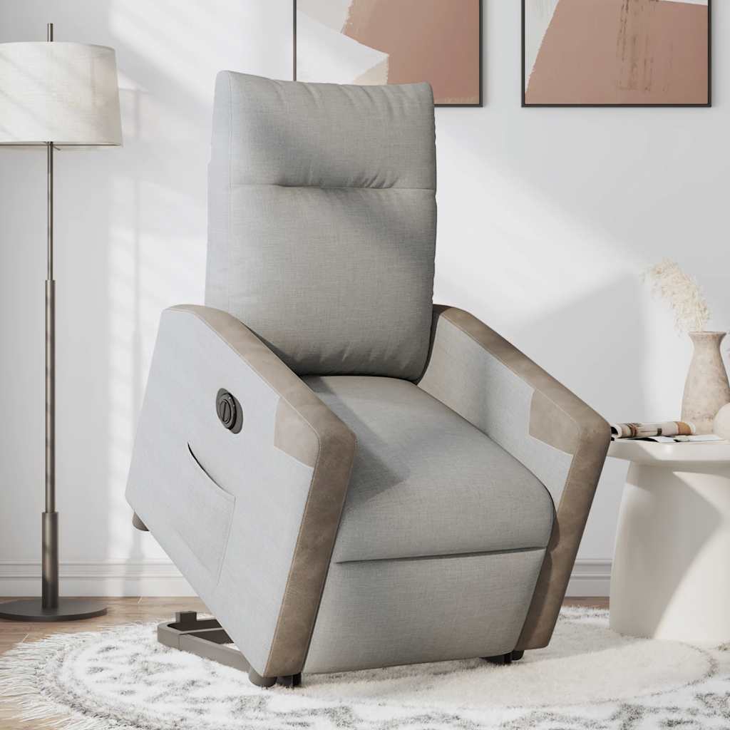 Fauteuil inclinable électrique gris nuage tissu - XIOS