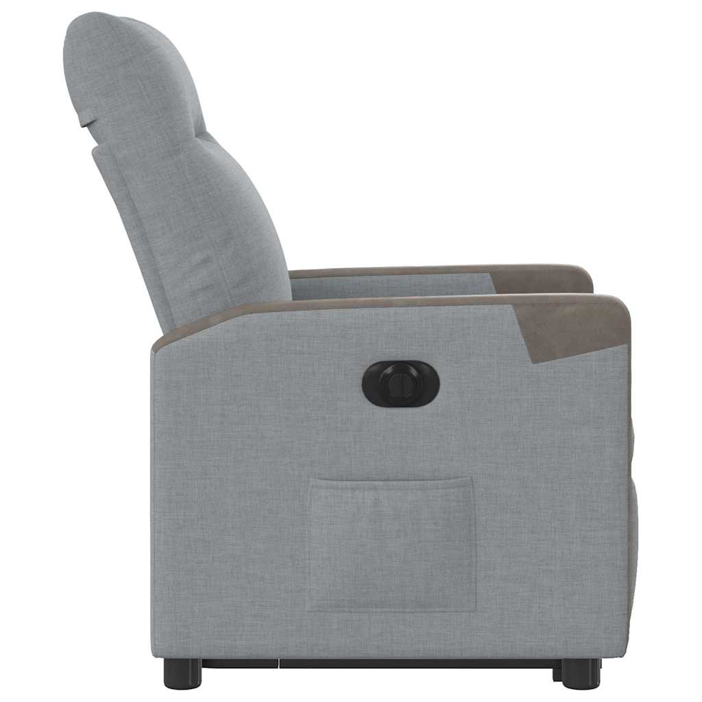 Fauteuil inclinable électrique gris clair tissu - XIOS