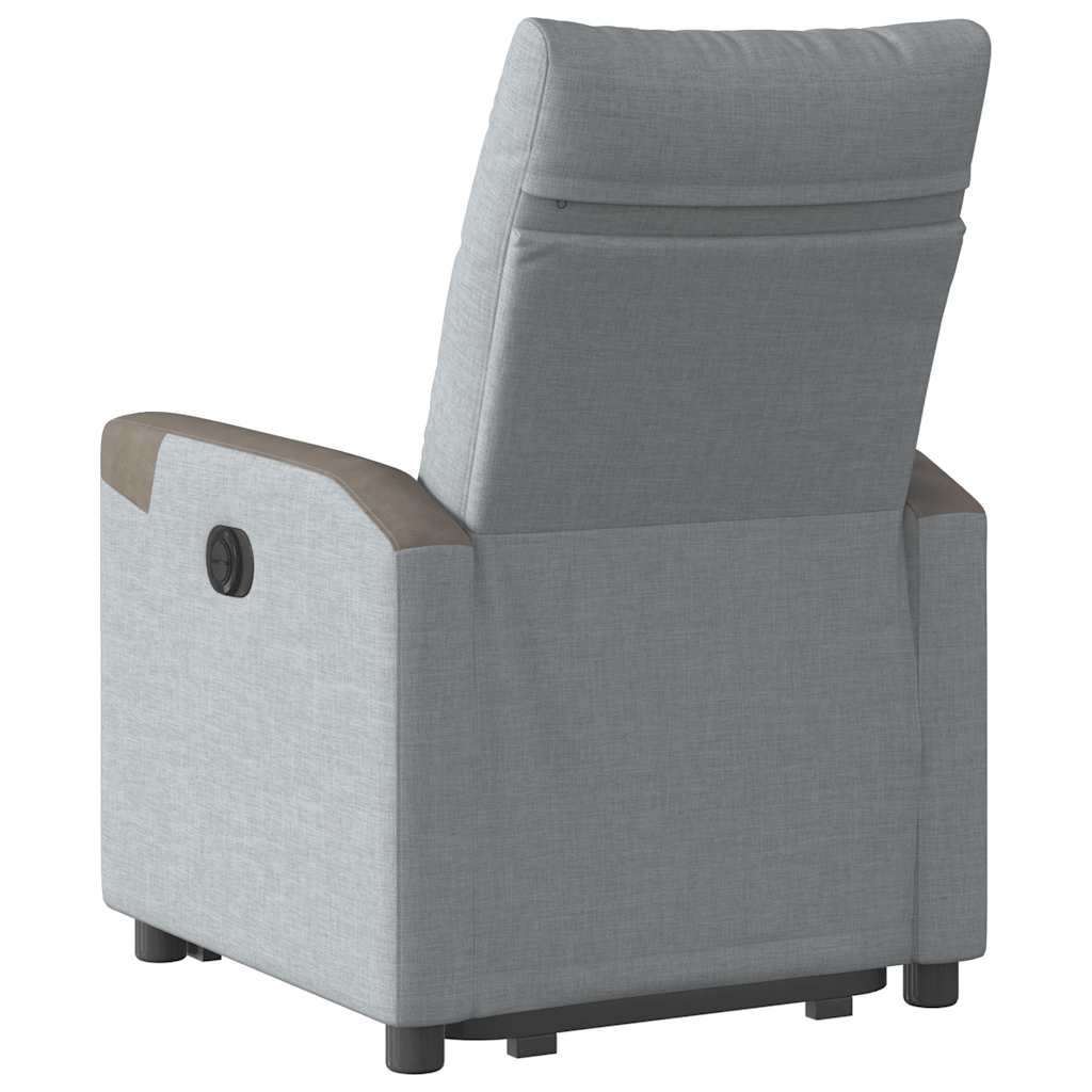 Fauteuil inclinable électrique gris clair tissu - XIOS