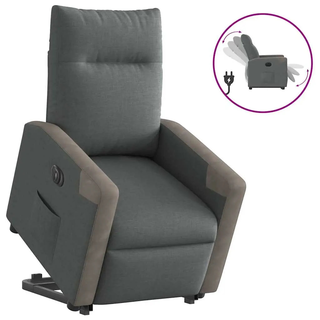 Fauteuil inclinable électrique gris foncé tissu - XIOS