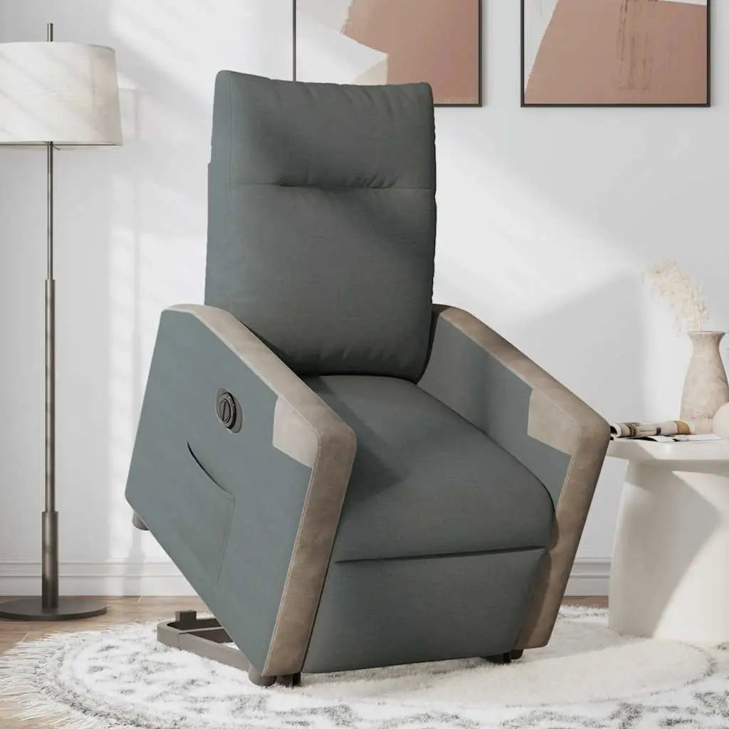Fauteuil inclinable électrique gris foncé tissu - XIOS
