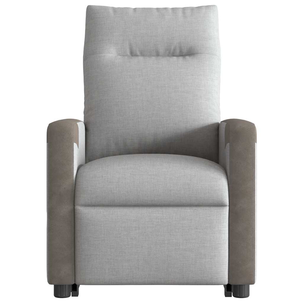 Fauteuil inclinable de massage électrique gris nuage tissu - XIOS