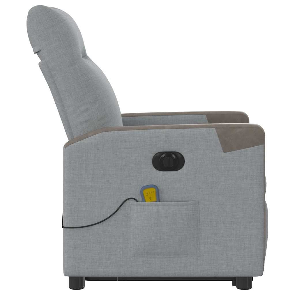 Fauteuil inclinable de massage électrique Gris clair Tissu - XIOS