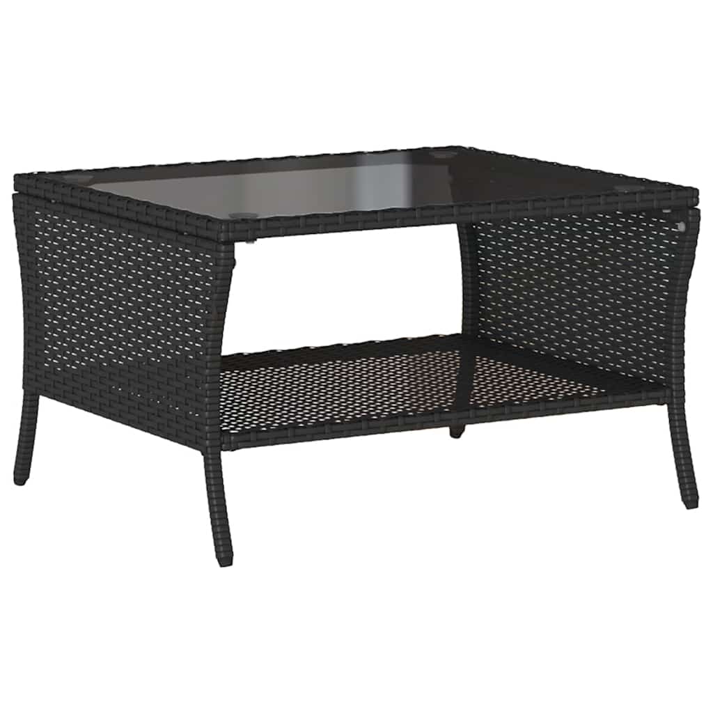 Ensemble de canapé de jardin 6 pcs avec coussins noir résine tressée