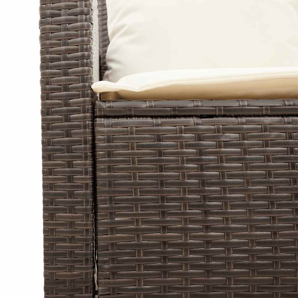 Ensemble de canapé de jardin 6 pcs avec coussins marron résine tressée