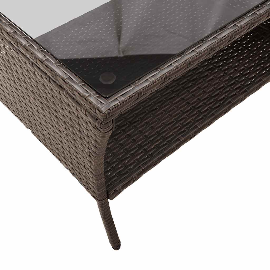 Ensemble de canapé de jardin 6 pcs avec coussins marron résine tressée