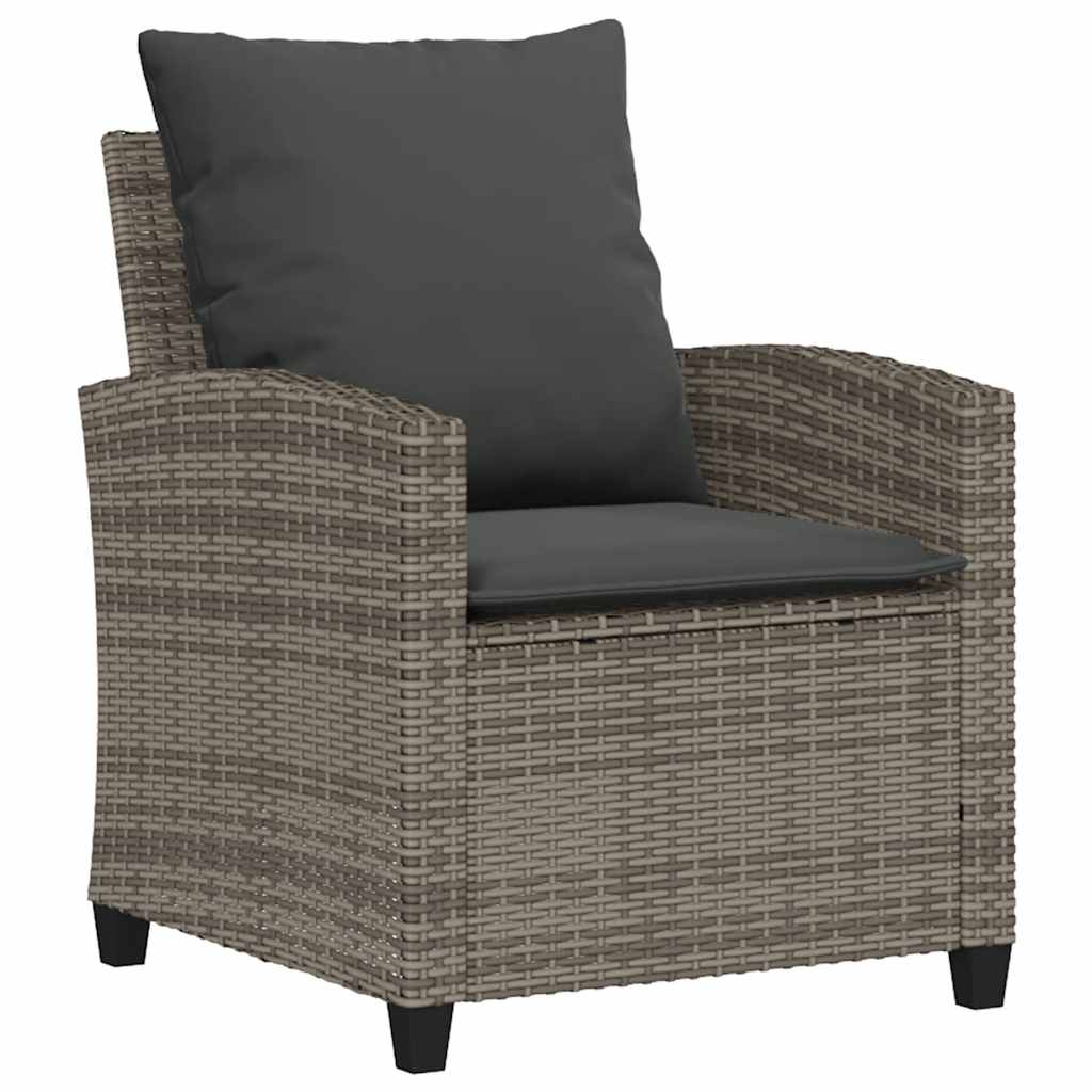 Ensemble de canapé de jardin 6 pcs avec coussins gris résine tressée