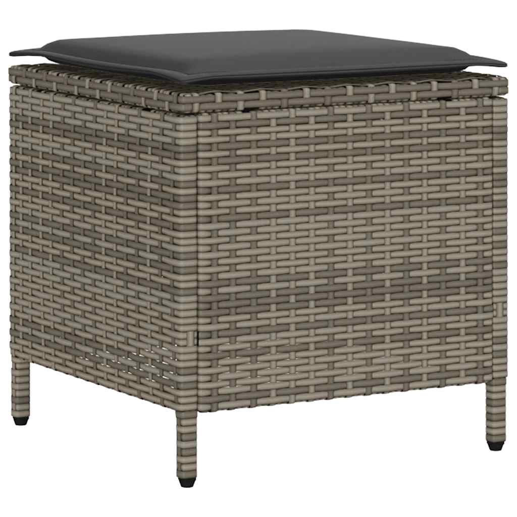 Ensemble de canapé de jardin 6 pcs avec coussins gris résine tressée