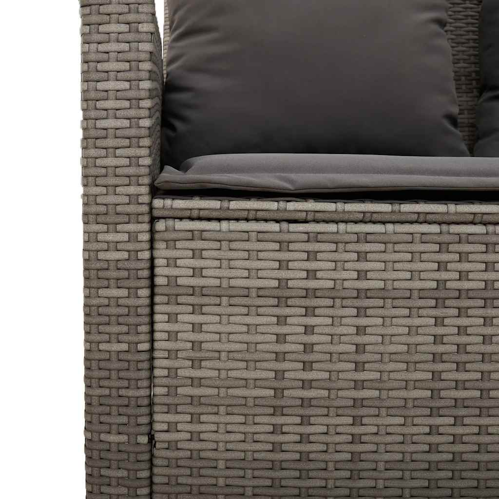 Ensemble de canapé de jardin 6 pcs avec coussins gris résine tressée