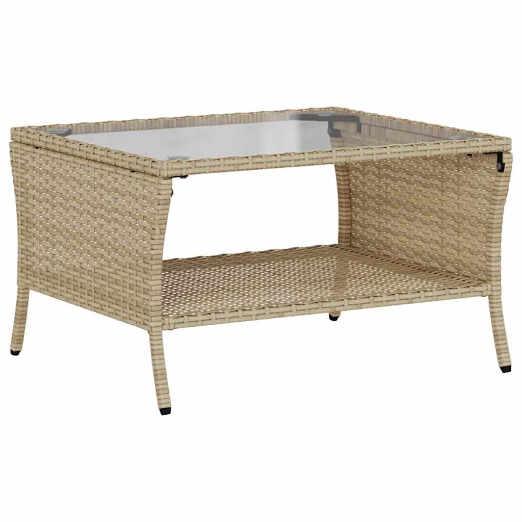 Ensemble de canapé de jardin 6 pcs avec coussins beige résine tressée