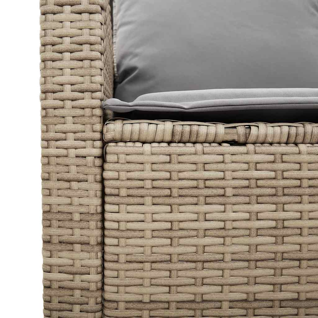 Ensemble de canapé de jardin 6 pcs avec coussins beige résine tressée