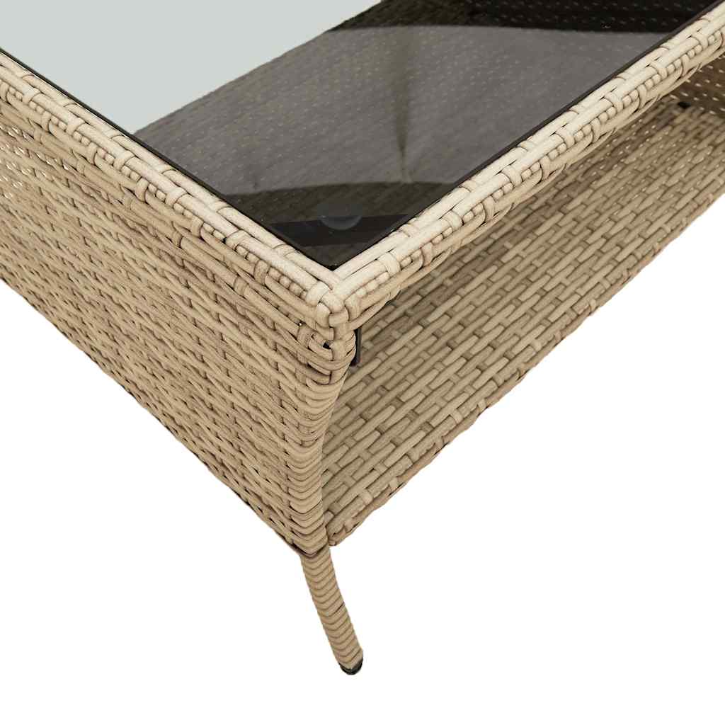Ensemble de canapé de jardin 6 pcs avec coussins beige résine tressée