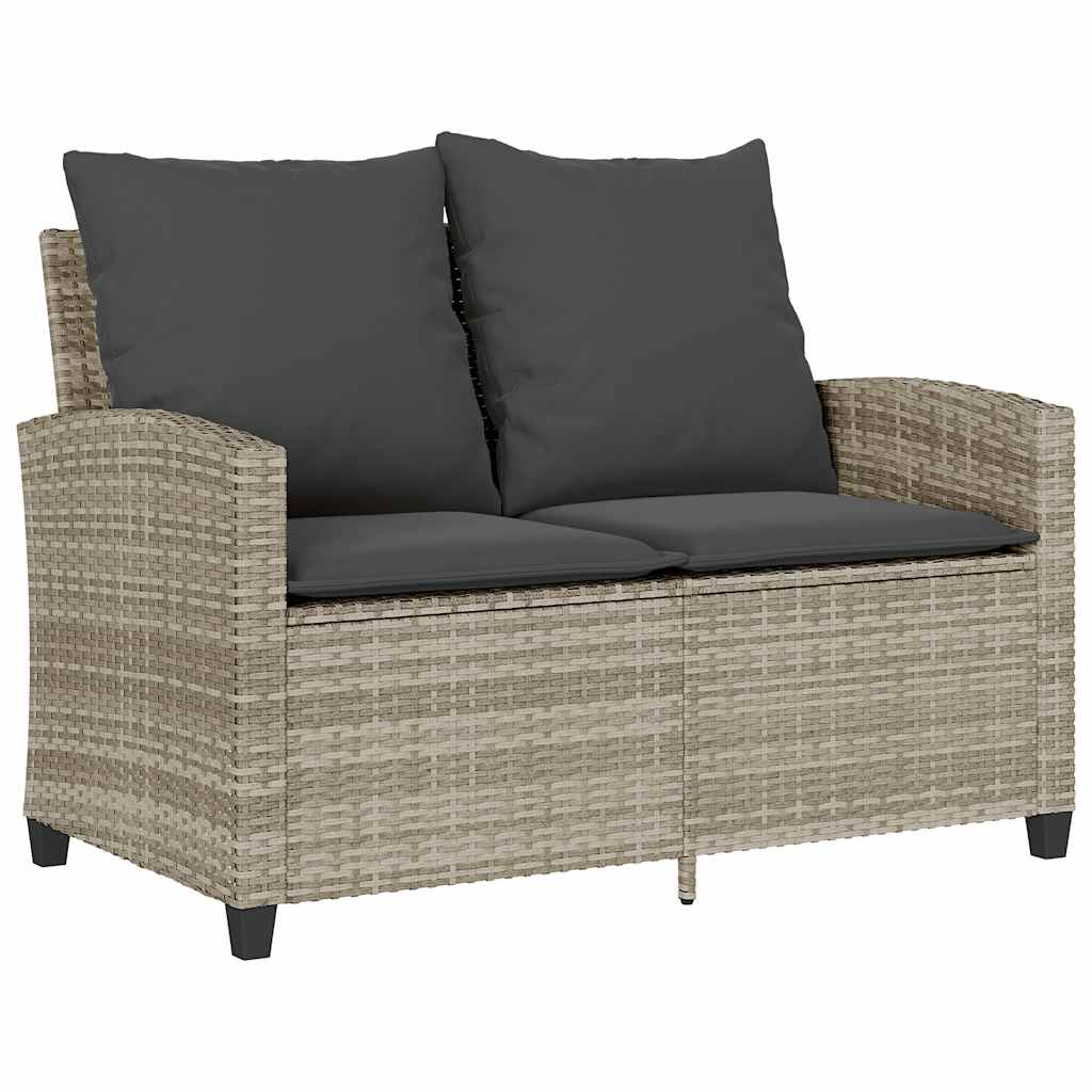 Ensemble de canapé de jardin 6 pcs avec coussins gris résine tressée clair